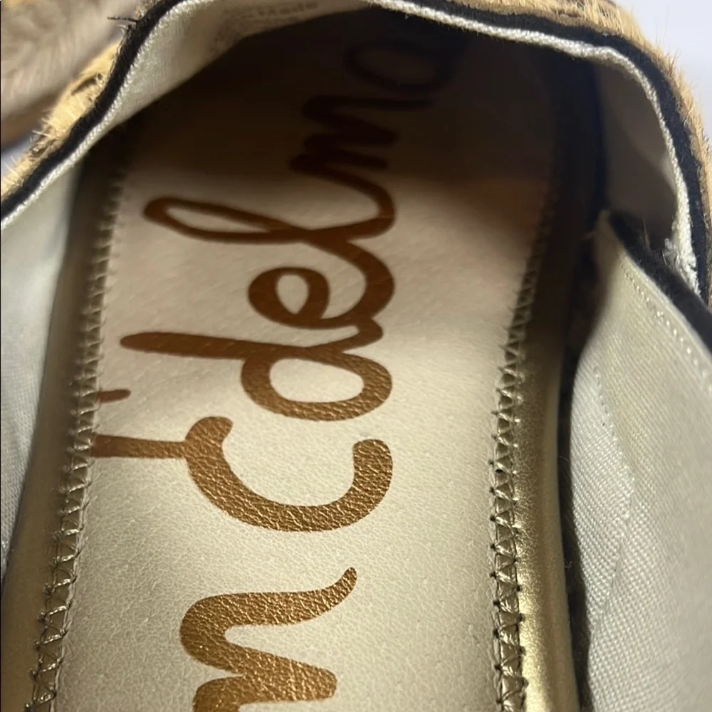 Sam Edelman Kesia Cheetah Print Calf Hair Espadrille Flats Women’s Size 8M